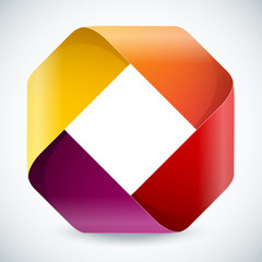 Aufkleber - Moebius origami colorful paper rectangle on white background