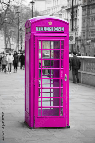 Naklejka na drzwi Telephone booth in London