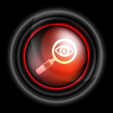 Magnifying Glass And Eye Vector Icon