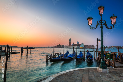 Naklejka na drzwi Sunrise over the Grand Canal in Venice