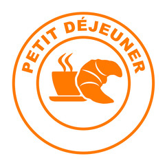 Fototapete - petit déjeuner sur bouton web rond orange