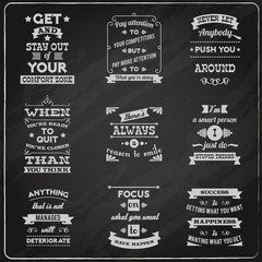 Wall Mural - Success quotes set chalkboard