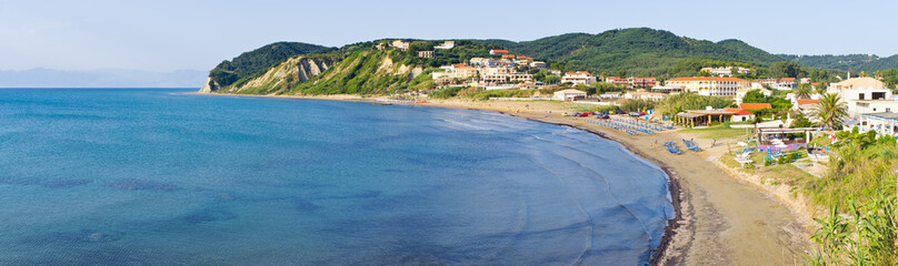 Poster - Agios Stefanos town in beautiful bay on Corfu island