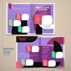 Wall Mural - modern half-fold brochure template design in purple