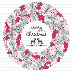 Sticker - Christmas vector wreath