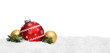 © Coloures-Pic - Weihnachtshintergrund mit Kugeln und Schnee
