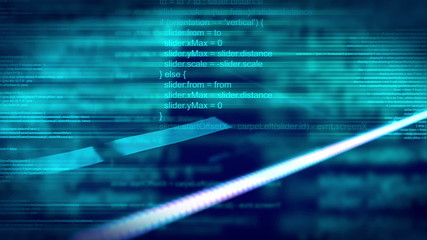 Wall Mural - abstract animated technology background with script programming