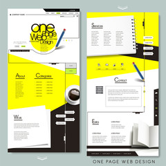 Canvas Print - one page website template design with stationery