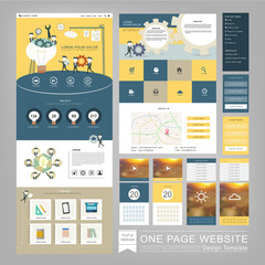 Canvas Print - flat style one page website template