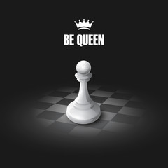 Winning Chess concept. Vector background