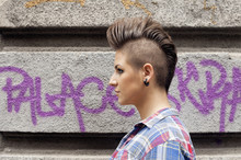 Young Girl With Urban Punk Rock Haircut