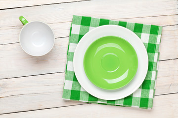 Poster - Empty plate, cup and towel