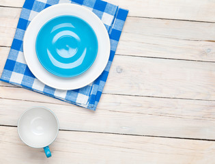 Poster - Empty plate, cup and towel