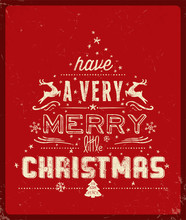 Red Typography Christmas Greeting Card