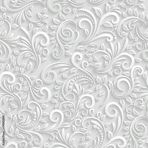 Nowoczesny obraz na płótnie Floral 3d Seamless Background