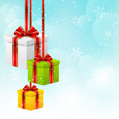 Christmas background with gift boxes