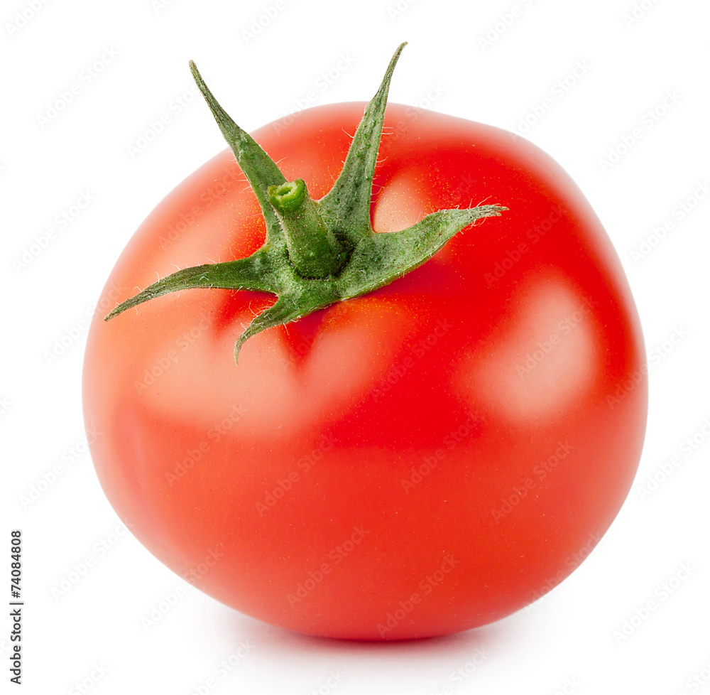 Bright red tomato with handle - obrazy, fototapety, plakaty 