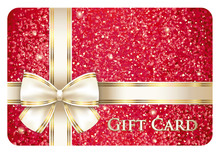 Red Glossy Gift Card With Cream Ribbon