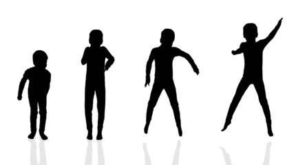 Sticker - Vector silhouette of a boy.