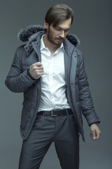 Wall Mural - Handsome man in jacket