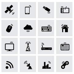 Wall Mural - vector black wireless icon set