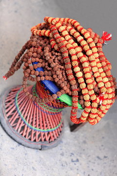 Rudraksha seed necklace. Pokhara-Nepal. 0744