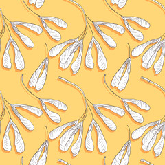 Wall Mural - seamless pattern with seeds of maple