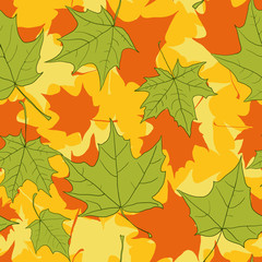 Wall Mural - seamless pattern with leaves of maple