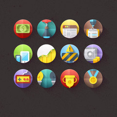 Textured Flat Icons for mobile and web applications Set 2