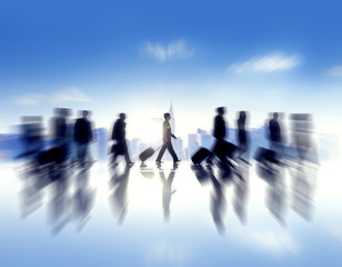 Wall Mural - Group of Business People in Town Cityscape Concept