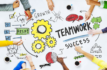 Wall Mural - teamwork team together collaboration meeting office brainstormin