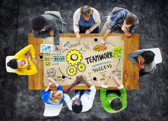 Poster - Teamwork Team Together Collaboration People Meeting Concept