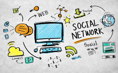 social network web social www download concept