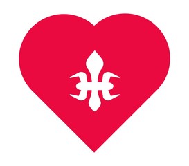 Sticker - Fleur de Lys dans un cœur