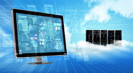 Wall Mural - internet cloud server concept