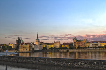 Canvas Print - View of Prague and Vltava