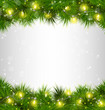 © Makkuro_GL - Yellow Christmas lights on pine branches on grayscale background