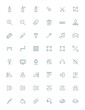 Thin line design tools icons set for web and mobile apps