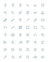 Thin Line Design Tools Icons Set For Web And Mobile Apps