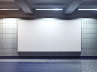 white blank billboard poster indoor