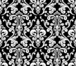 Vector. Seamless elegant damask pattern. Black and white