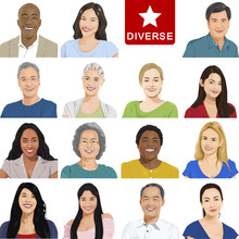Diverse People On White Background