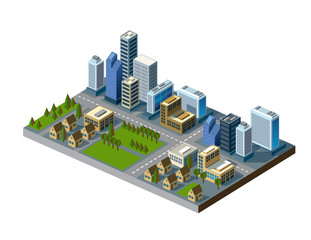 Fototapete - isometric city