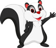 Cute skunk cartoon presenting