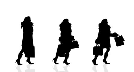 Poster - Vector silhouette of a woman.