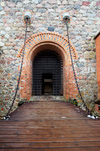 Drawbridge And Gate Entrance To The Castle