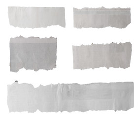 Wall Mural - Five torn papers isolated on white background.