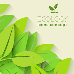 Flat design of ecology, environment, green clean energy and poll