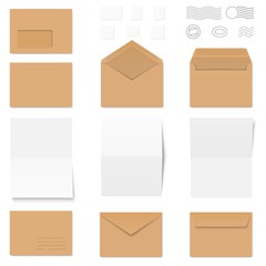 Wall Mural - collection of envelopes with writing paper and post marks