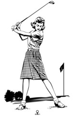 Wall Mural - Woman Golfer 2